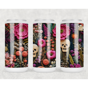Embroidered Skull Can Cooler