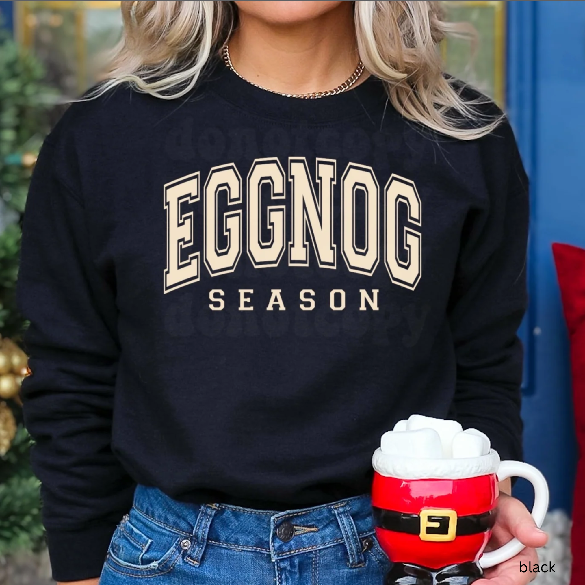 Eggnog Season Crewneck Graphic Tee