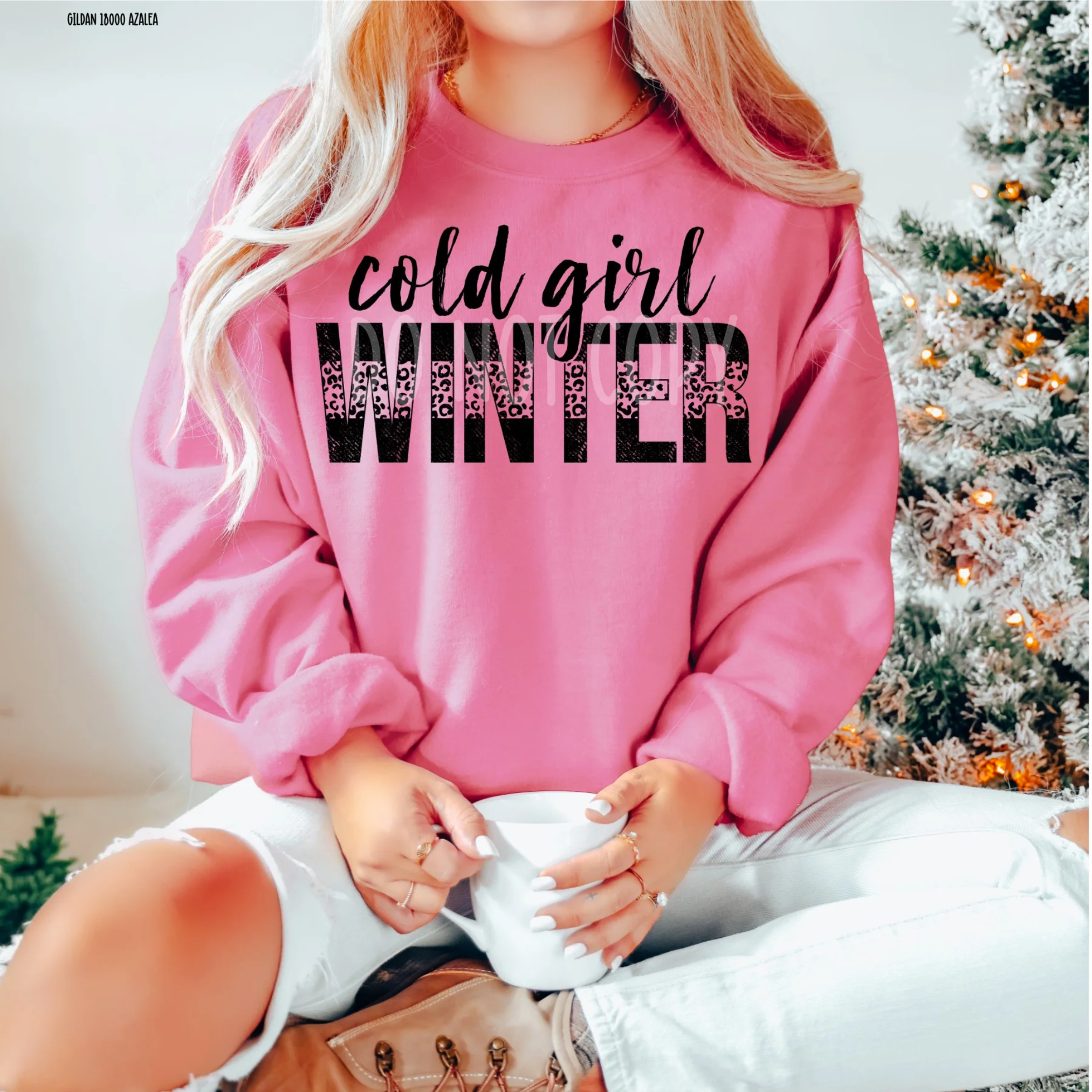 Cold Girl Winter Crewneck Graphic Tee