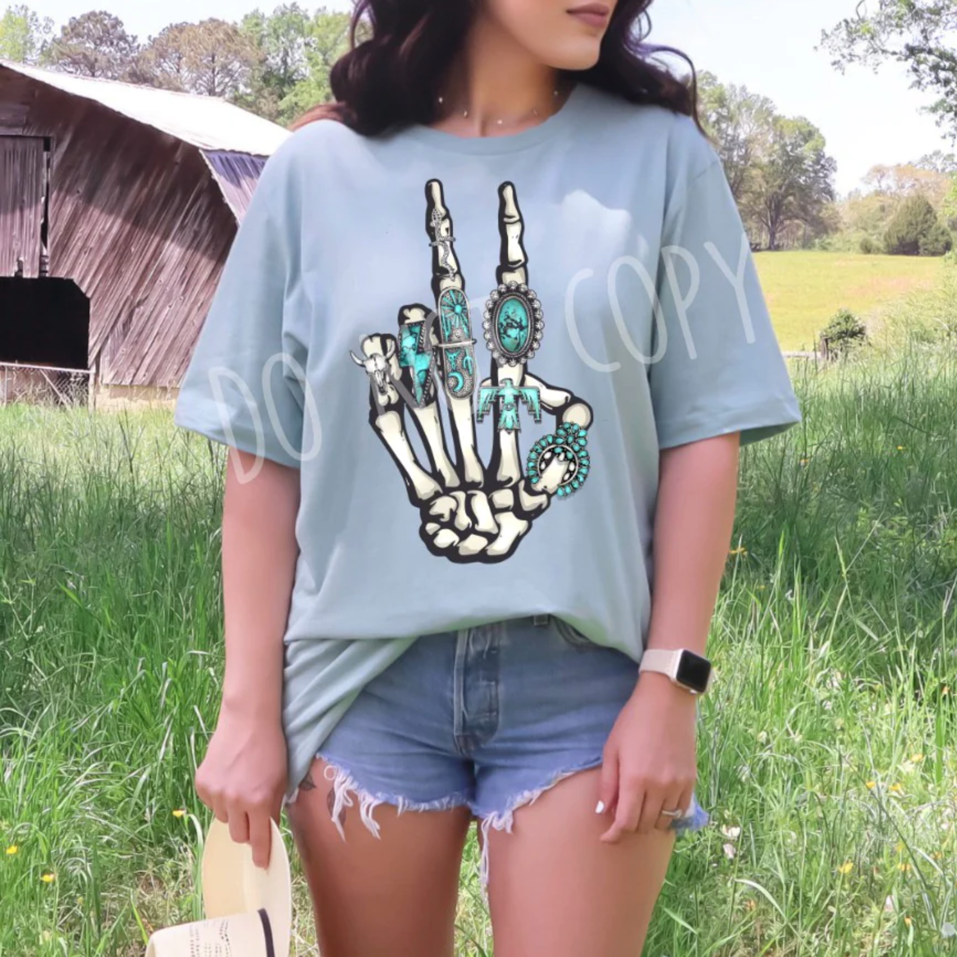 Turquoise Ring Skelly Graphic Tee