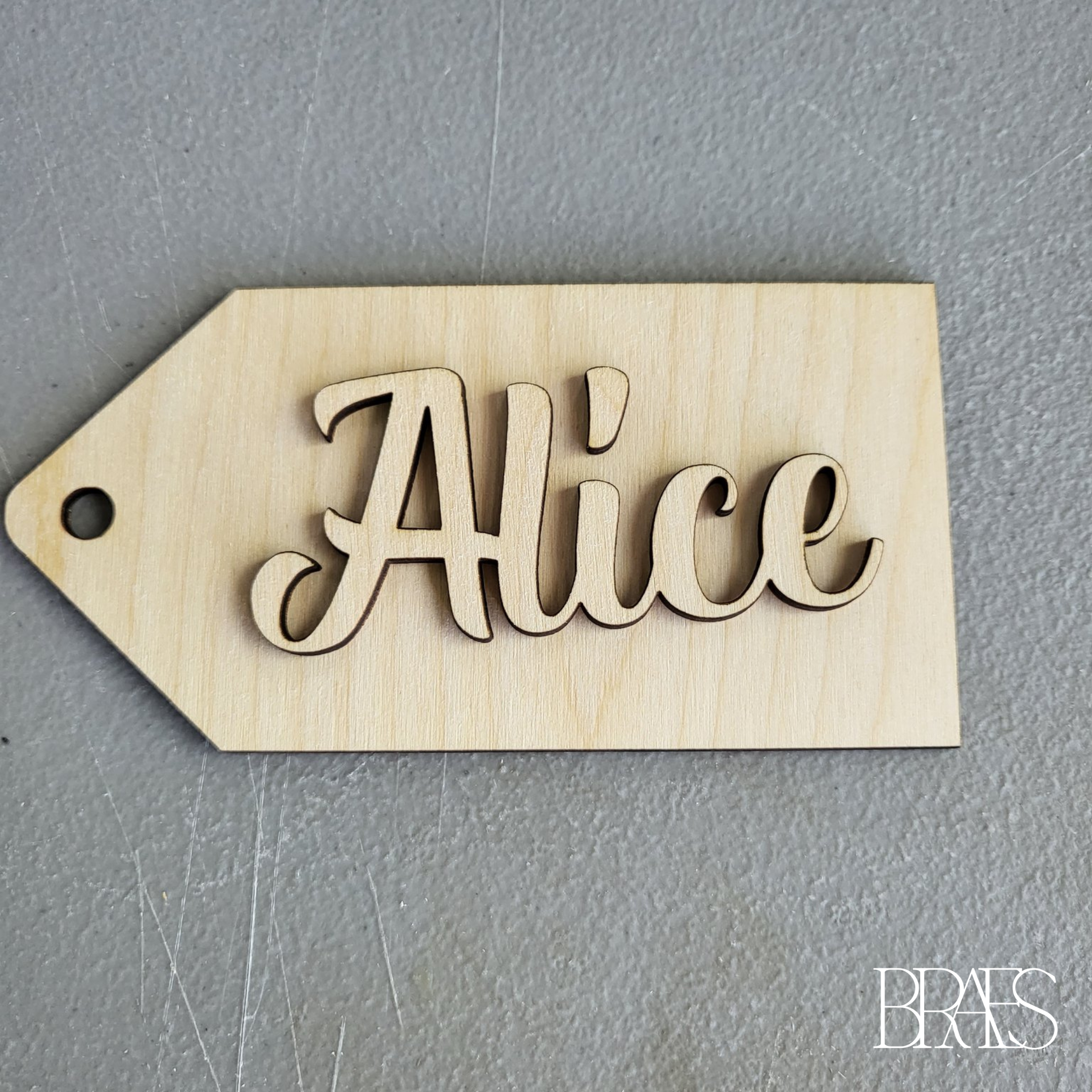 3D Wood Name Stocking Tags