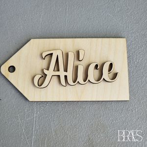 3D Wood Name Stocking Tags