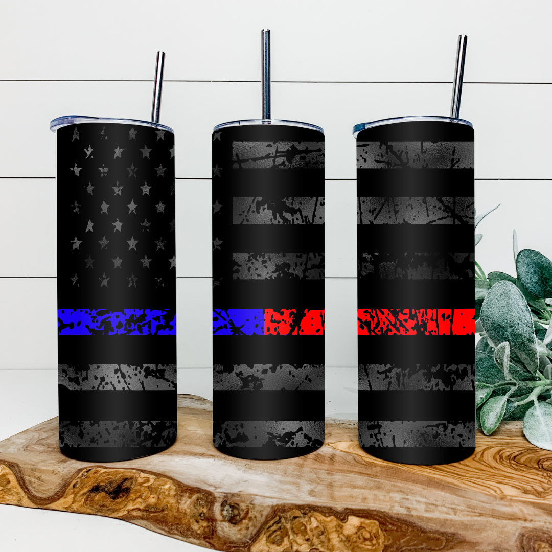 Thin Red & Blue Line Tumbler