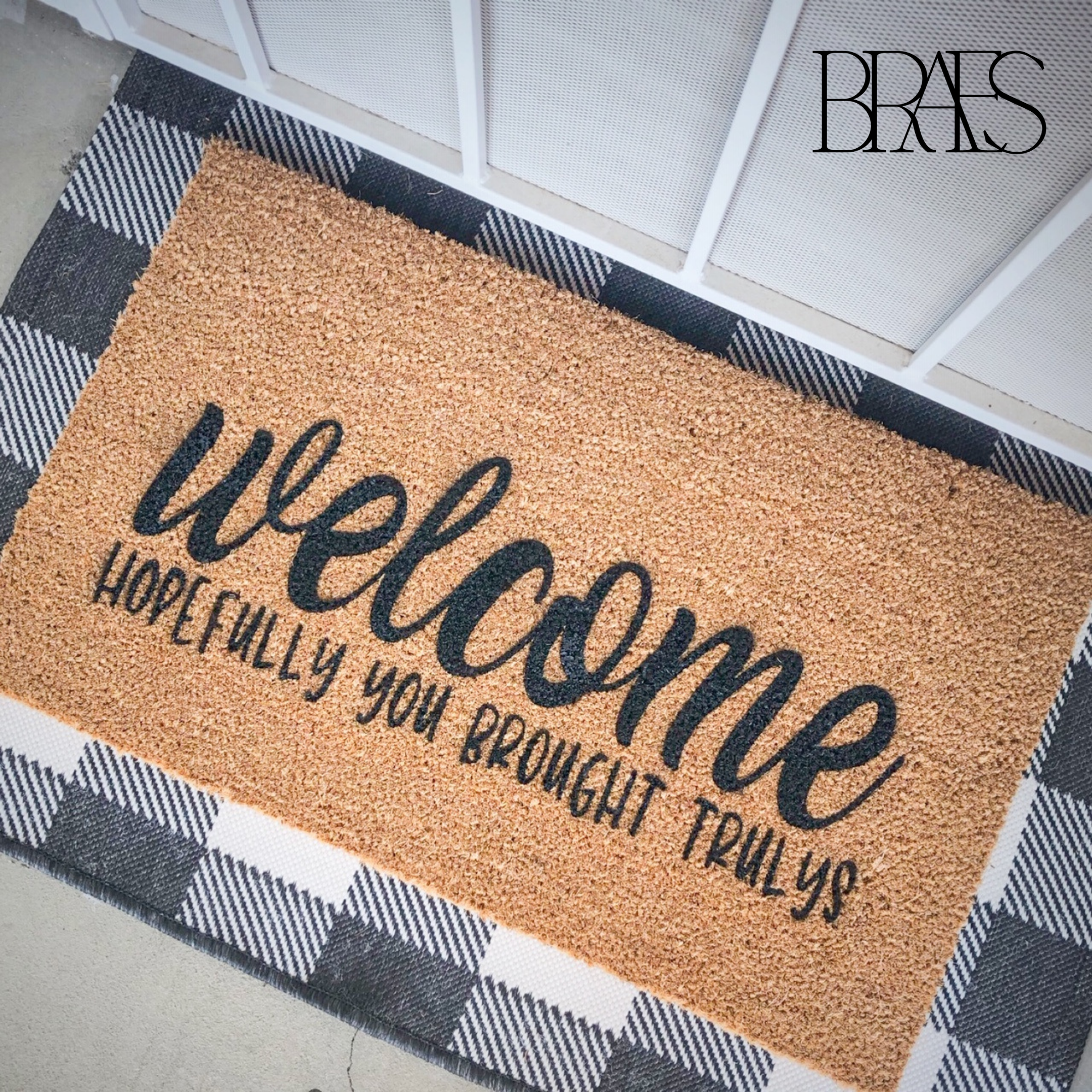 Welcome Hopefully You Brought Drinks Coir Doormat